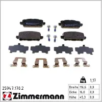 ZIMMERMANN Jarrupalasarja (4kpl), levyjarru 25947.170.2