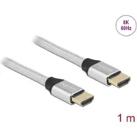 DeLOCK – Ultra High Speed HDMI Cable 48 Gbps 8K 60 Hz silver 1 m certified (85366)