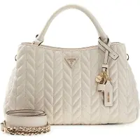GUESS Cheryl Triple Comp Satchel - Beige - ONE SIZE