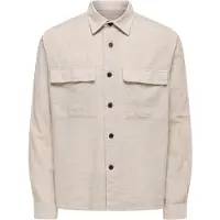 Only & Sons Onscaiden Ls Overshirt Linen Blend - Beige - L
