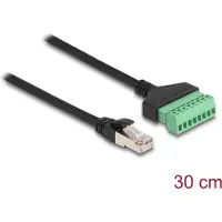 DeLOCK – RJ45 Cable Cat.6 plug to Terminal Block Adapter 30 cm 2-part (65975)