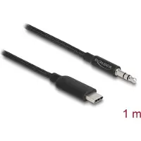 DeLOCK – Audio Stereo Cable USB Type-C male to Stereo plug 3.5 mm 3 pin 1 m black (85208)