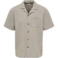 Only & Sons Onskian Life Seersucker Strp Ss Shirt Vd - Brown - M