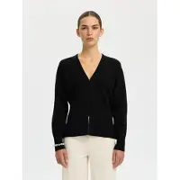 Selected Slfanemone Ls Knit Waisted Cardigan - Black - XL