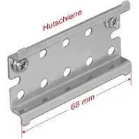 DeLOCK – DIN Rail Stainless Steel with End Stop for Wall Mounting (66083)