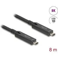 DeLOCK 84256, 8 m, USB C, USB C, USB 3.2 Gen 2 (3.1 Gen 2), 10 Gbit/s, Musta