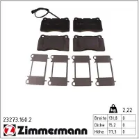 ZIMMERMANN Jarrupalasarja (4kpl), levyjarru 23273.160.2
