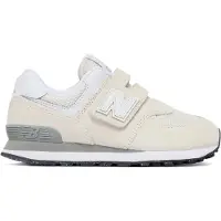 New Balance unisex for kids. PV574V1 Grey 574 Hook & Loop trainers (31), Flat, Velcro, Sport, children's fashion