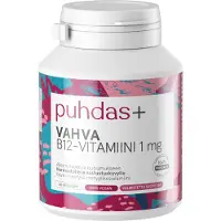 Puhdas+ Vahva B-12 vitamiini 1 mg 60 vegekaps. ravintolisä