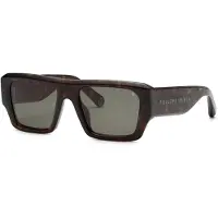 Philipp Plein Aurinkolasit - - SPP144 - Ruskea asetaatti (kiiltävä tummanruskea) - 55 mm - Mies