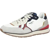 Pepe Jeans for man. PMS400026 Brit Active Sneakers white (43), Flat, Laces, Casual
