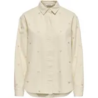 ONLY Onlvera Ls Heart Dnm Shirt Gua - Cream - XS