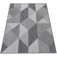 Hobby Hall Harmaa nykyaikainen kaksipuolinen punottu matto ZARA 200x290 cm