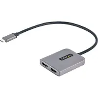StarTech.com USB-C-kaksois-HDMI-sovitin, MST-monimonitori USB Type-C -keskitin, kaksi 4K 60 Hz HDMI-näyttöä PC-jakajalle, HDR,