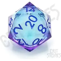 GlassStaff Critstones Kuunvalo-mystiikka Nestemäinen Ydin Noppa D20 3 Cm