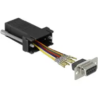 DeLOCK 66165, Sub-D 9 pin, Rj-45, Musta, Ruostumaton teräs