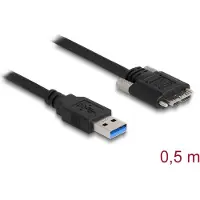DeLOCK – USB 5 Gbps Cable Type-A male to Type Micro-B male with screws 0.5 m (87798)