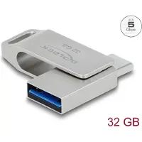 DeLOCK – USB 5 Gbps USB-C + Type-A Memory Stick 32 GB - Metal Housing (54074)
