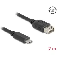 DeLOCK 81537, 2 m, USB C, USB A, USB 2.0, 0,48 Gbit/s, Musta