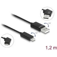 DeLOCK 80769, 1,2 m, USB A, USB C, USB 2.0, 0,48 Gbit/s, Musta