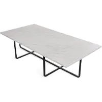 OX Denmarq Ninety Sohvapöytä 120x60cm /musta - Sohvapöydät Marmori Valkoinen - OX40502-21