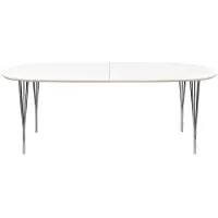 Haslev Symphony 78 Ruokapöytä 105x200 / Chrome - Ruokapöydät & Baaripöydät Laminaatti Valkoinen - SYMH78-LAOA-SP00CR74