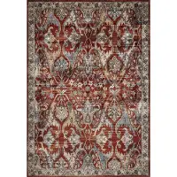 Home4You Matto DARLY-5 133x190 cm Punainen/Beige Polypropeeni Egyptiläistyylinen