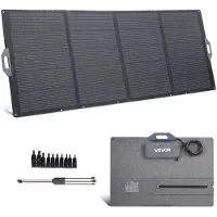 Vevor 400W kokoontaitettava aurinkopaneeli, 24 % tehokas kannettava monokiteinen aurinkopaneelilaturi MC4-lähdöllä ja 10-in-1 DC-sovittimella, IP67 vedenpitävä voimalaitoksille, retkeilyyn, vaellusret
