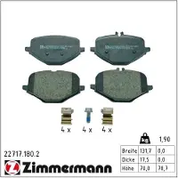 ZIMMERMANN Jarrupalasarja (4kpl), levyjarru 22717.180.2