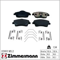 ZIMMERMANN Jarrupalasarja (4kpl), levyjarru 22997.185.2