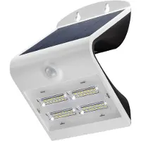 Pro Goobay LED soldriven vägglampa med rörelsedetektor, 3.2 W belysning för husingångar, garageportar och trappor