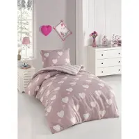 L'essentiel Maison Eponj Pussilakana setti Herz Dusty Rose, 140x200, 2 osaa
