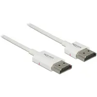 DeLOCK Slim HDMI 2.0 -kaapeli, jossa Ethernet, 3 m, valkoinen