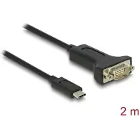 DeLOCK 64196, USB Type-C, RS-232, Mies, Musta, 2 m, 0,45 Gbit/s