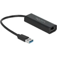 DeLOCK 66299, Langallinen, USB, Ethernet, 5000 Mbit/s, Musta