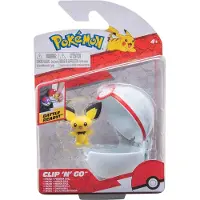 Pokémon Pokomon PKW2659 - Clip'n'Go Pokoball - Pichu & Premier Ball Virallinen Pokoball yksityiskohtaisella 5 cm figuurilla