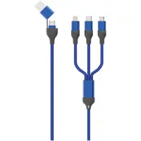 2GO 797360, 1,2 m, USB A/USB C, USB C/Micro-USB B/Lightning, Musta, Sininen
