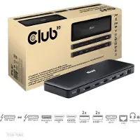 Club 3D Thunderbolt 4 12-in-1 -telakka, Musta