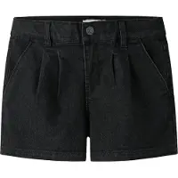 Name it Nkfrose Pleat Dnm Shorts 1035-Ft - Black - 128