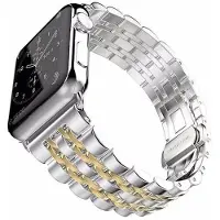 SKALO Metalliranneke, 5 lenkkiä Apple Watch Series 11 42mm - Kulta