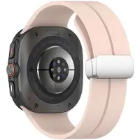 SKALO Samsung Galaxy Watch Ultra (2025) 47mm Silikoniranneke metallisolki Samsung Galaxy Watch Ultra (2025) 47mm - Pinkki
