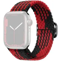 SKALO Punottu -ranneke Apple Watch Series 11 42mm - Punainen-Musta