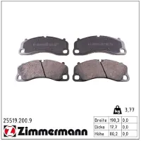 ZIMMERMANN Jarrupalasarja (4kpl), levyjarru 25519.200.9