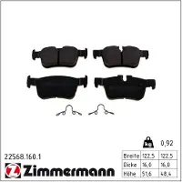 ZIMMERMANN Jarrupalasarja (4kpl), levyjarru 22568.160.1