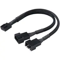 Akasa Y-Adapterikaapeli, 4-pin Naaras- 2 x 4-Pin uros, 10cm, Musta