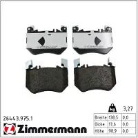 ZIMMERMANN Jarrupalasarja (4kpl), levyjarru 26443.975.1
