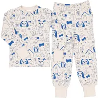 Geggamoja Bamboo Two Piece Pyjamas - Cream - 86/92