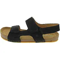 El naturalista unisex. 260031101005_001 Leather sandals N6003 black (40), Flat, Velcro, Casual