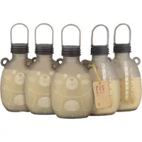 HAAKAA Happii Bear Silikone Milk Storage Bag - 260 Ml - Grey (5Pc) - Grey - ONE SIZE