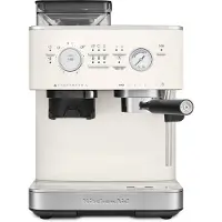 KitchenAid puoliautomaattinen espressokone kahvimyllyllä, 5KES6551, valkoinen